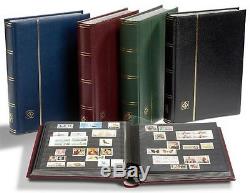 Stamps Collecting Album Premium Leather Stockbook + Slipcase 9 x 12 64 Black Pgs