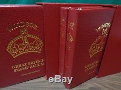 Stanley Gibbons Windsor 4 Vol Great Britain UK Stamp collection albums 1840-1995