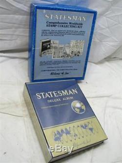 Statesman Comprehensive Worldwide Stamp Collecting Kit Album Harris withBox