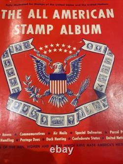 The All American Stamp Album 1847-1972 With Several Collectible Stamps- See Photos
