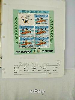 The Disney World of Postage Stamps Album 1984 over 160 stamps Olympics Holidays