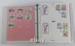 The Disney World of Postage Stamps Album with Aprox 250 Total Stamps