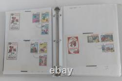 The Disney World of Postage Stamps Album with Aprox 250 Total Stamps