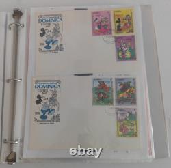 The Disney World of Postage Stamps Album with Aprox 250 Total Stamps