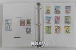The Disney World of Postage Stamps Album with Aprox 250 Total Stamps