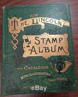 The Lincoln Stamp Album 14th Edition 1900s650+ Diff stamps map Intact collection