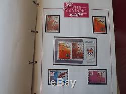 The Olympic Masterfile Stamp Collection 3 Albums MNH FDC Signed Covers Coin