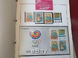 The Olympic Masterfile Stamp Collection 3 Albums MNH FDC Signed Covers Coin