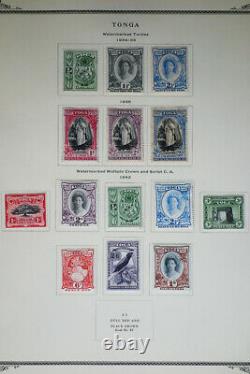 Tonga Stamp Collection in Scott Album 1800s-1970s Wild Shapes