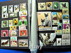 Topical Stamp Collection Cats of The World Kitty Cat Breeds Huge Album 800+ MNH