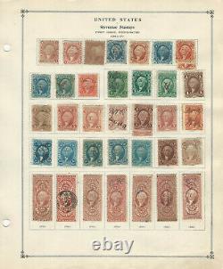 U. S, 1862-1874, Collection of 110 Stamps on Scott Album Pages