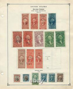 U. S, 1862-1874, Collection of 110 Stamps on Scott Album Pages