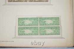 U. S. 1910s-1930s BACK OF BOOK COLLECTION OF 60 STAMPS & 40 BLOCKS IN ALBUM