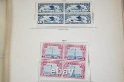 U. S. 1910s-1930s BACK OF BOOK COLLECTION OF 60 STAMPS & 40 BLOCKS IN ALBUM