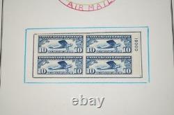 U. S. 1910s-1930s BACK OF BOOK COLLECTION OF 60 STAMPS & 40 BLOCKS IN ALBUM