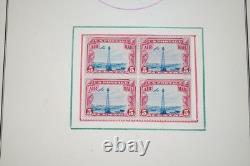 U. S. 1910s-1930s BACK OF BOOK COLLECTION OF 60 STAMPS & 40 BLOCKS IN ALBUM