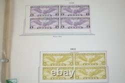 U. S. 1910s-1930s BACK OF BOOK COLLECTION OF 60 STAMPS & 40 BLOCKS IN ALBUM