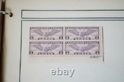 U. S. 1910s-1930s BACK OF BOOK COLLECTION OF 60 STAMPS & 40 BLOCKS IN ALBUM