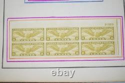 U. S. 1910s-1930s BACK OF BOOK COLLECTION OF 60 STAMPS & 40 BLOCKS IN ALBUM