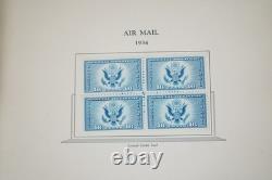 U. S. 1910s-1930s BACK OF BOOK COLLECTION OF 60 STAMPS & 40 BLOCKS IN ALBUM