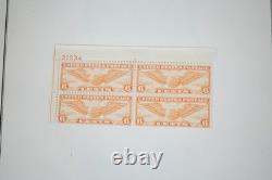 U. S. 1910s-1930s BACK OF BOOK COLLECTION OF 60 STAMPS & 40 BLOCKS IN ALBUM