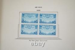 U. S. 1910s-1930s BACK OF BOOK COLLECTION OF 60 STAMPS & 40 BLOCKS IN ALBUM