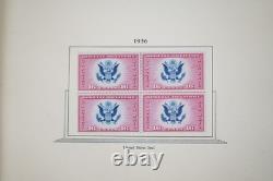 U. S. 1910s-1930s BACK OF BOOK COLLECTION OF 60 STAMPS & 40 BLOCKS IN ALBUM