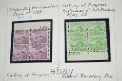 U. S. 1930s-1960s COLLECTION OF 400+ BLOCKS ALL MINT IN ALBUM ON WHITE ACE PAGES
