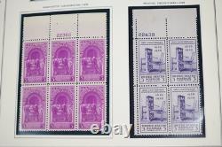 U. S. 1930s-1960s COLLECTION OF 400+ BLOCKS ALL MINT IN ALBUM ON WHITE ACE PAGES