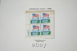 U. S. 1967-1978 Collection Of 280 + Mint Plate Blocks In Minkus Album