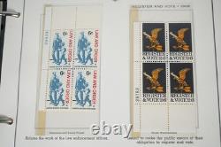 U. S. 1967-1978 Collection Of 280 + Mint Plate Blocks In Minkus Album