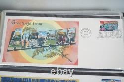 U. S. 2002 Collection Of 2 Sets Of 50 Greetings From America I Fdcs In Album