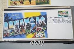 U. S. 2002 Collection Of 2 Sets Of 50 Greetings From America I Fdcs In Album