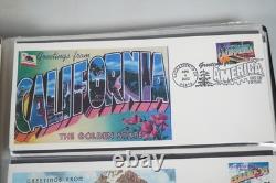 U. S. 2002 Collection Of 2 Sets Of 50 Greetings From America I Fdcs In Album