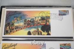 U. S. 2002 Collection Of 2 Sets Of 50 Greetings From America I Fdcs In Album