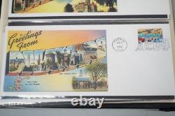U. S. 2002 Collection Of 2 Sets Of 50 Greetings From America I Fdcs In Album