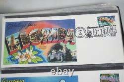 U. S. 2002 Collection Of 2 Sets Of 50 Greetings From America I Fdcs In Album