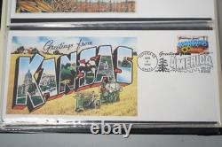 U. S. 2002 Collection Of 2 Sets Of 50 Greetings From America I Fdcs In Album