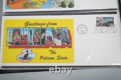 U. S. 2002 Collection Of 2 Sets Of 50 Greetings From America I Fdcs In Album