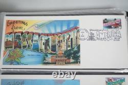 U. S. 2002 Collection Of 2 Sets Of 50 Greetings From America I Fdcs In Album