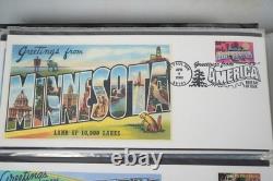 U. S. 2002 Collection Of 2 Sets Of 50 Greetings From America I Fdcs In Album