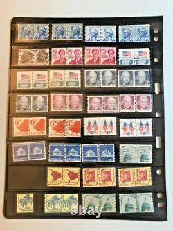 U. S. Coil Collection (750+) On 14 Pages In Older White Ace Album, 1939-1988