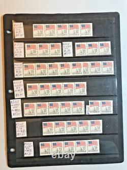 U. S. Coil Collection (750+) On 14 Pages In Older White Ace Album, 1939-1988