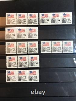 U. S. Coil Collection (750+) On 14 Pages In Older White Ace Album, 1939-1988