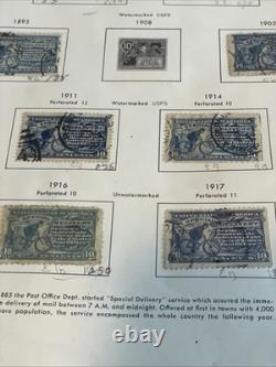 U. S Special Delivery Stamp Collection 1888-1950's E2 Album Pages