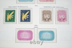 UN 1950s-1990s COLLECTION OF OVER 500 STAMPS ALL MINT STORED IN HARRIS ALBUM