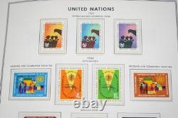 UN 1950s-1990s COLLECTION OF OVER 500 STAMPS ALL MINT STORED IN HARRIS ALBUM
