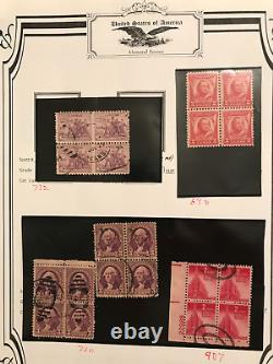 US 1910s-40s Amazing Collection of 35 Blocks of 4/Plate Blocks, 10 album pages