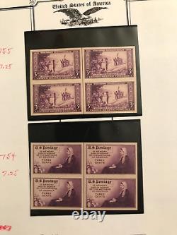 US 1910s-40s Amazing Collection of 35 Blocks of 4/Plate Blocks, 10 album pages