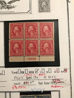 US 1910s-40s Amazing Collection of 35 Blocks of 4/Plate Blocks, 10 album pages